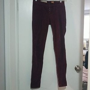 Wine colored,  maroon corduroy jeans